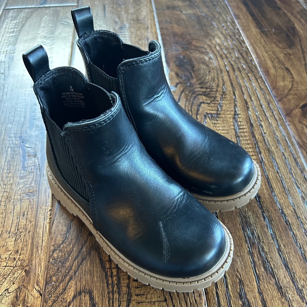 Girls Chelsea Boots Black Old Navy Size 9